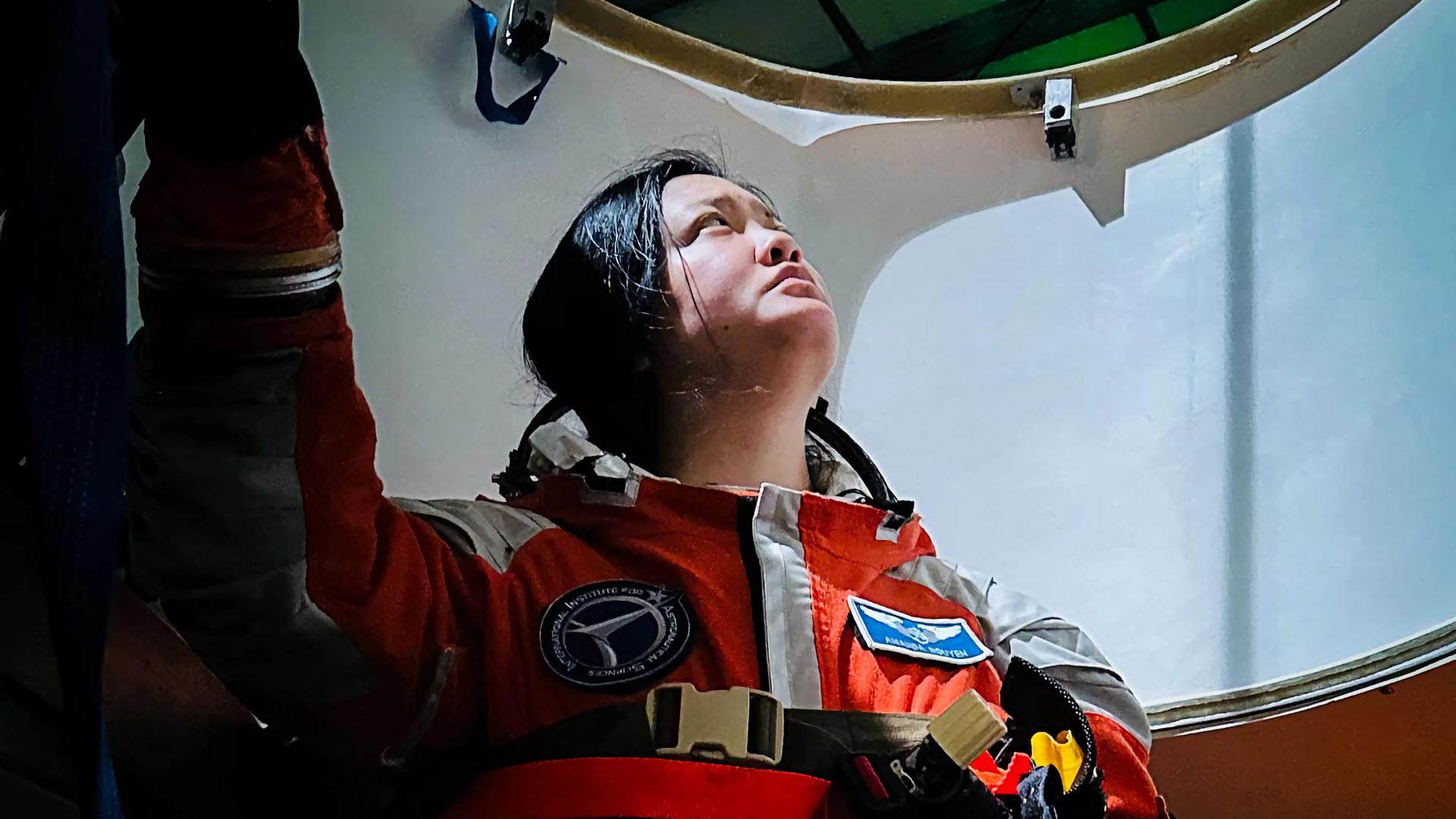 Astronaut and activist Amanda Nguyen in a space suit
