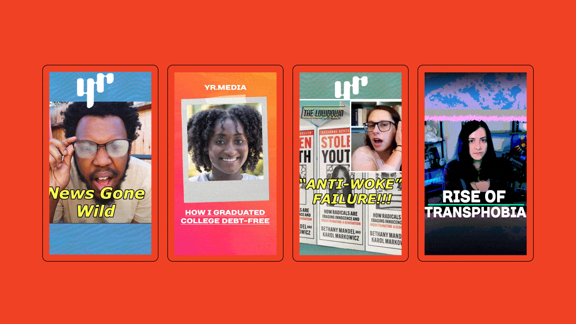 Graphic of examples of young people sharing their points of view on social media.