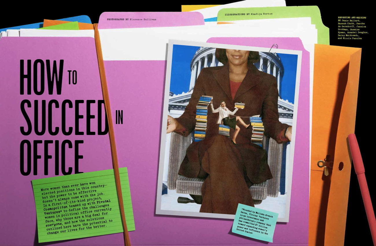 A stack of colorful file folders that reads "How to Succeed in Office"