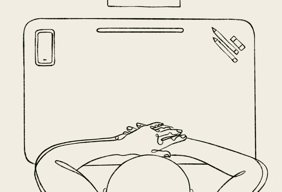 Illustration of a child receiving a bad grade in school. Illustration by Mo Gilbert, ©2023 Pivotal Ventures