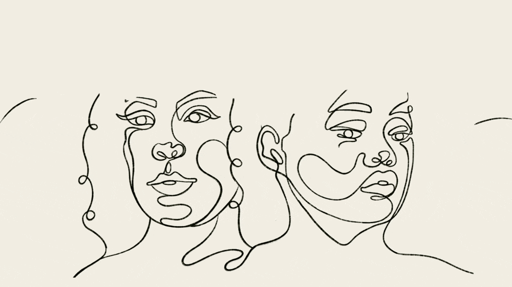 Illustration of Harper and Manon wearing animating flower crowns. Illustration by Mo Gilbert, ©2023 Pivotal Ventures