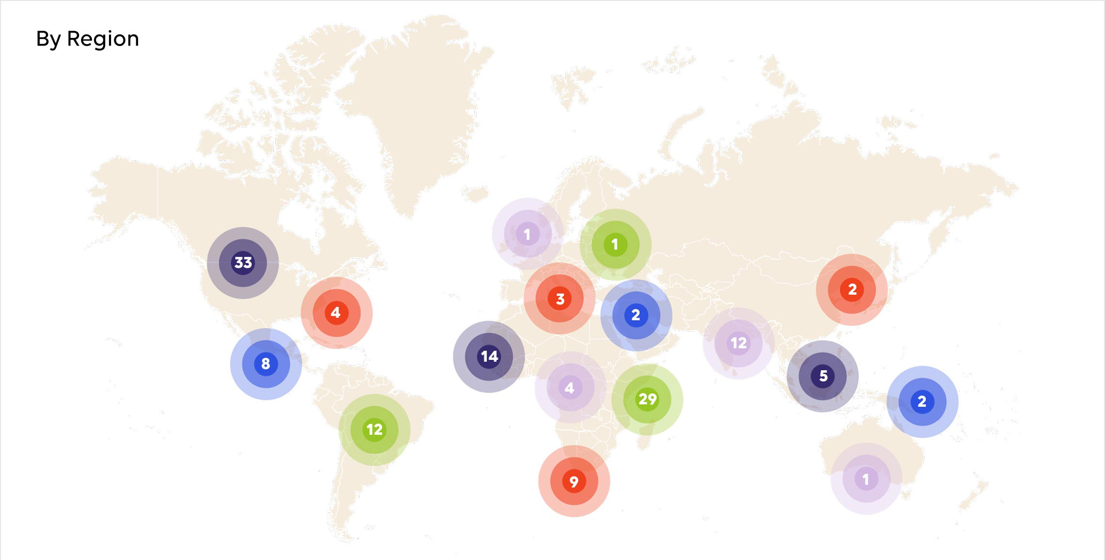 A map showing the locations of the open call awardees across the world.