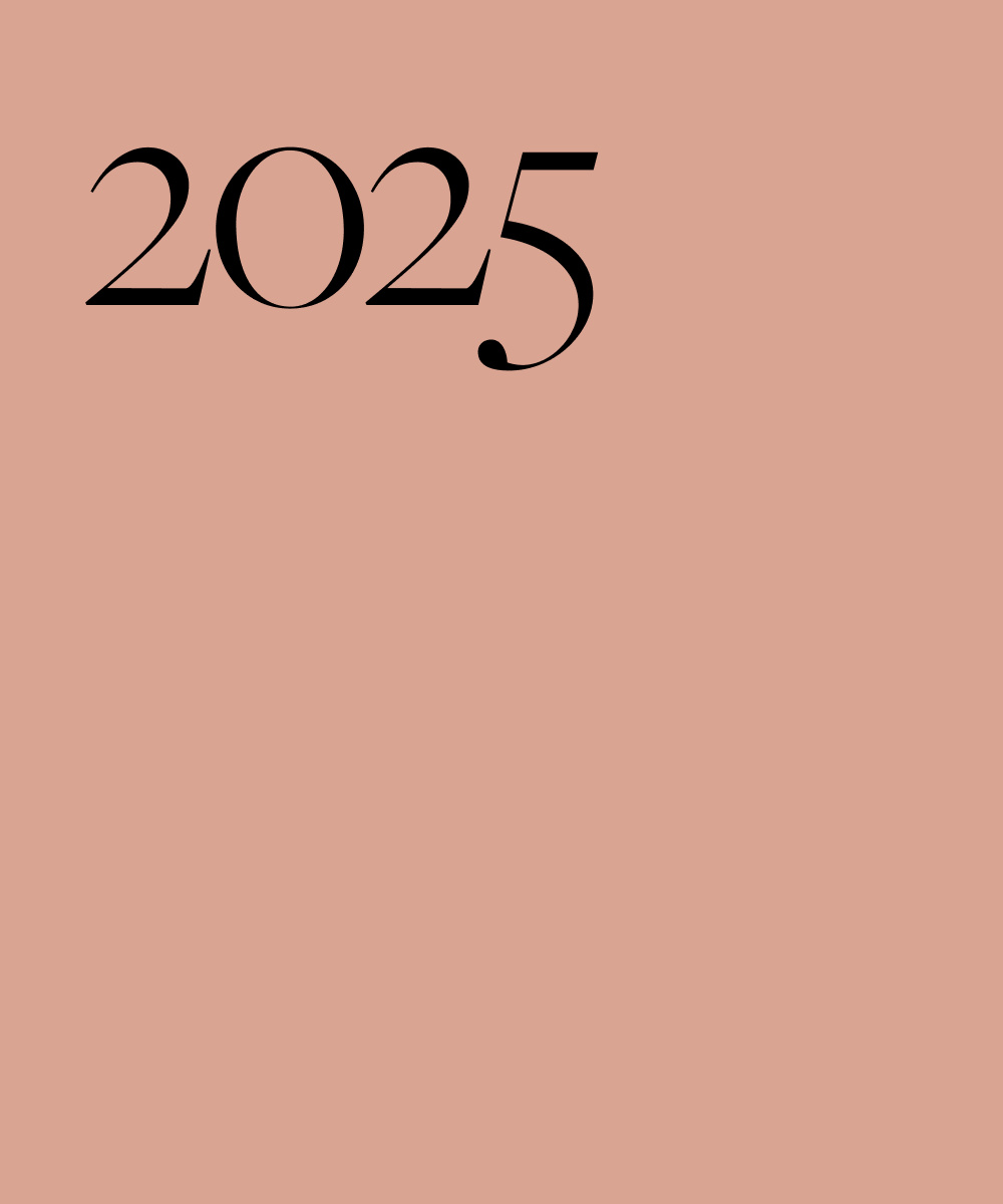 Black text on a salmon background, 2025